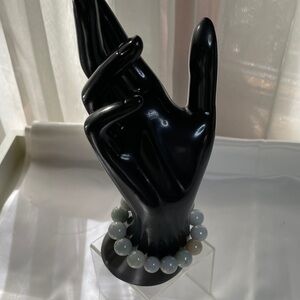 Elegant 12mm Green Jade Stretch Bracelet